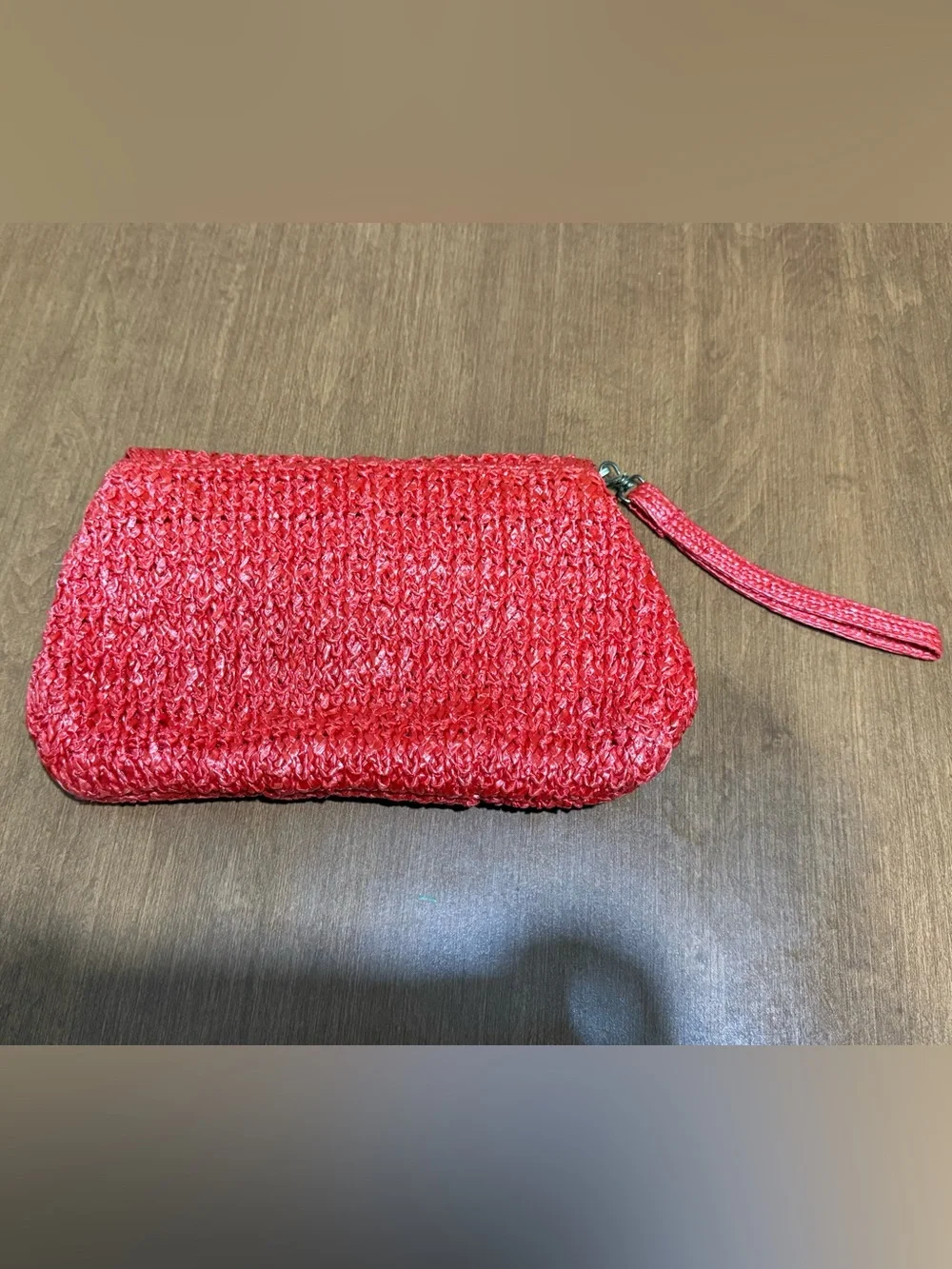 Gloria Astor Red Woven Wristlet Clutch